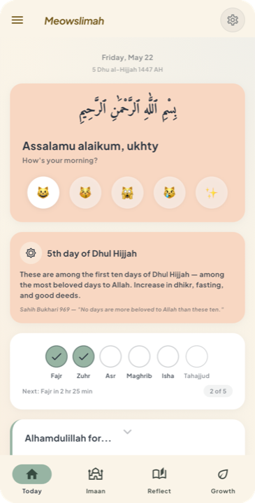 meowslimah app screenshot 1 of 25